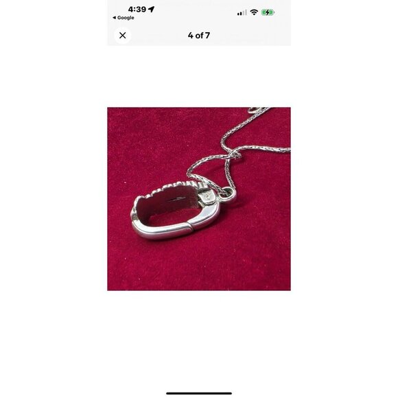 Brighton Pink Ribbon Lanyard Necklace 36" Silver Crystal Pendant Badge Holder - Picture 4 of 5